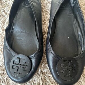 Tory Burch Women's Black Logo Flats